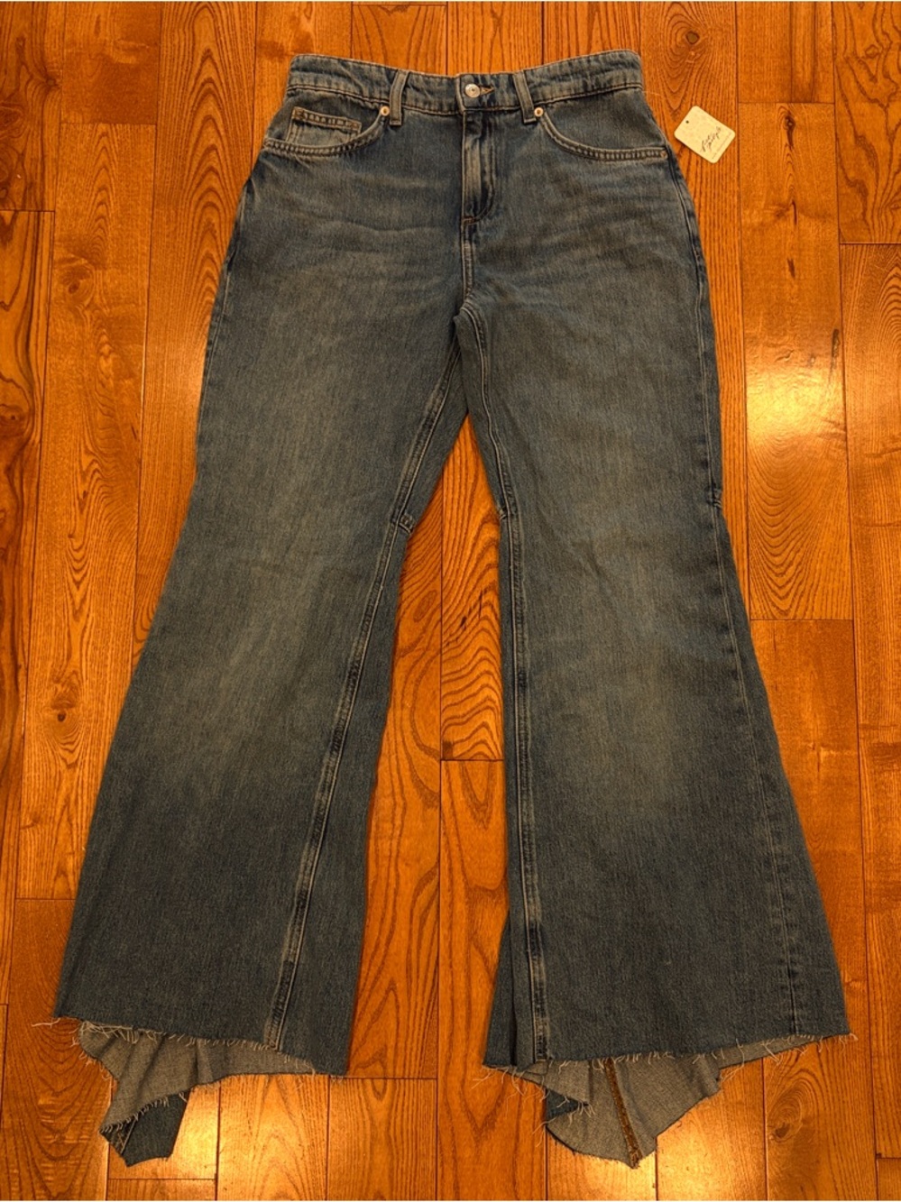 Free People Women's Blue Flared Denim Jeans
